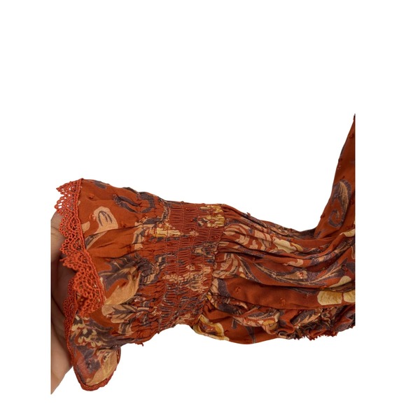 Spell & The Gypsy Collective Sundown Boho Gown Women Size S Orange Paisley Maxi - Picture 13 of 14